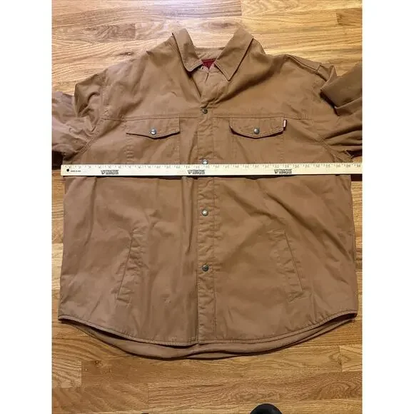 Craftsman Canvas Fleece Lined Chore Work Coat Zip Snap 5 Pockets Men's XXL 2XL - Picture 9 of 13